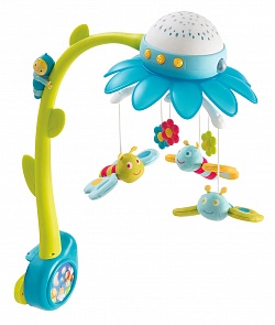 Мобиль музыкальный на кроватку Цветок, синий (Smoby, 110111)